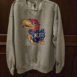 Gildan Gray KU Crewneck Sweater